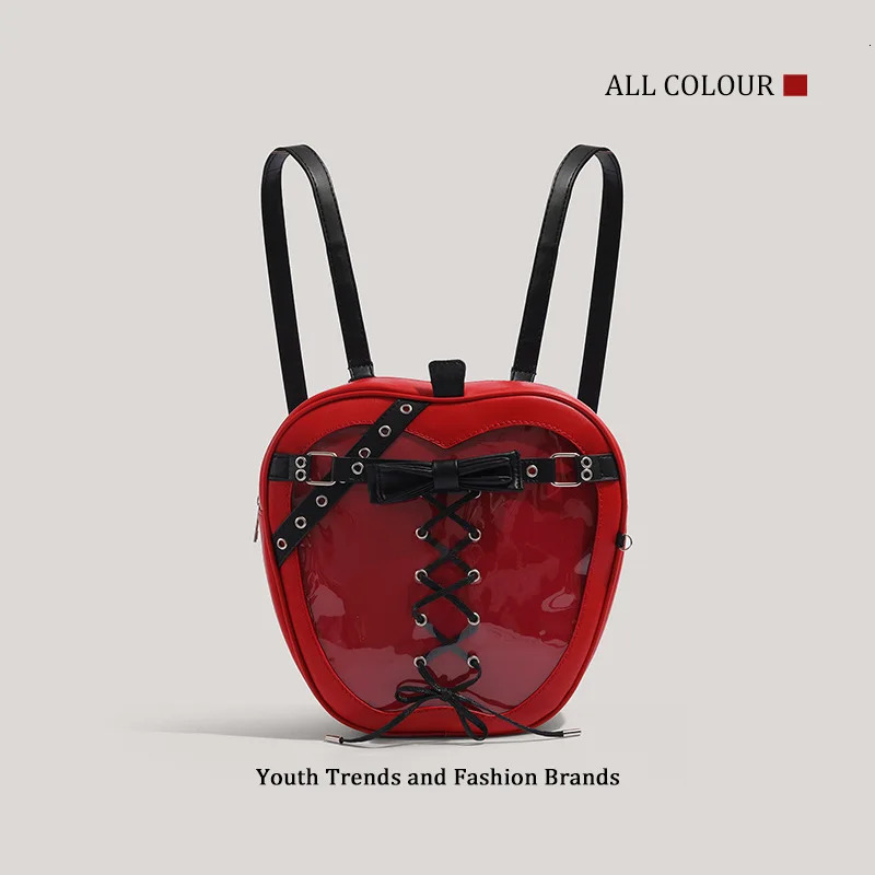 Ship from US Niche Design Apple Backpack Goodlooking Highcapacity Bow Adjustable Shoulder Strap Personality Western Style Womens 250304FBB