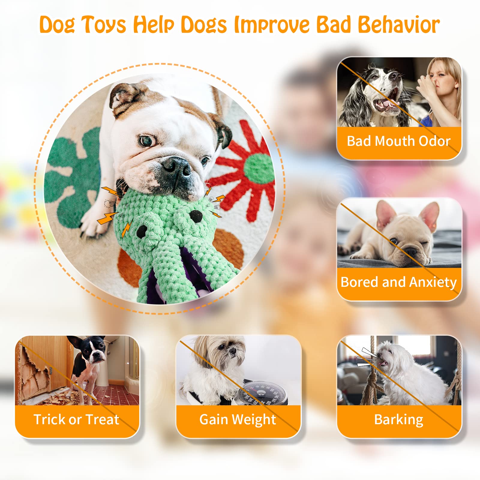 Multi-Functional Pet Plush Toy Featuring Voice Controls Sturdy Octopus Shape Ideal for Tooth Scrubbing