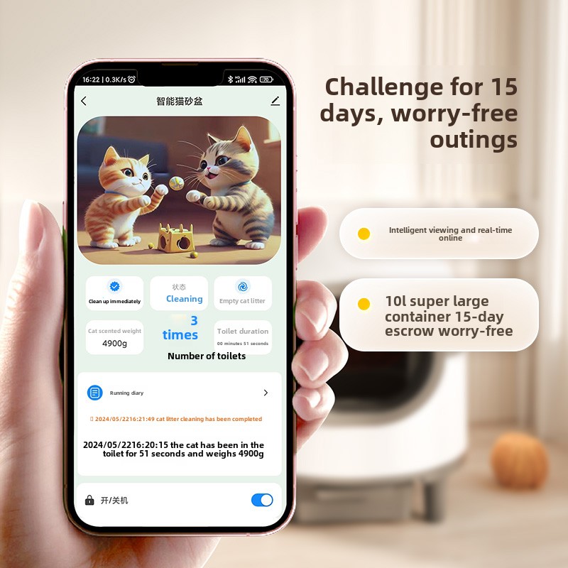 Automatic cat litter box, oversized intelligent electric cleaning cat toilet, closed shit shoveling to prevent sand splashing