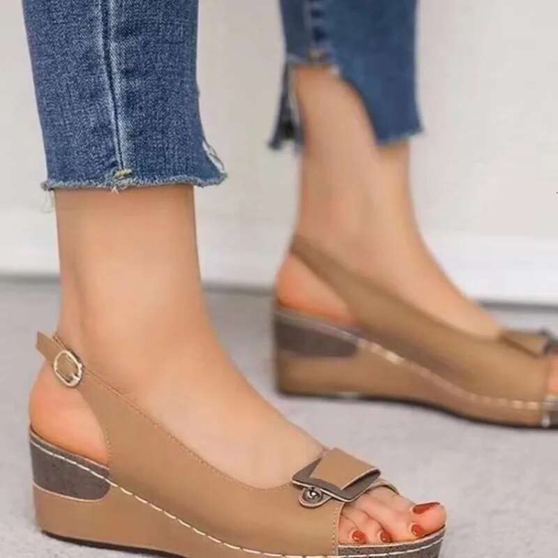 Woman Retro 2025 Wedges Summer Wedge Sandals Female Casual Sewing Women Shoes Comfortable Ladies Sandalias Easy Matching