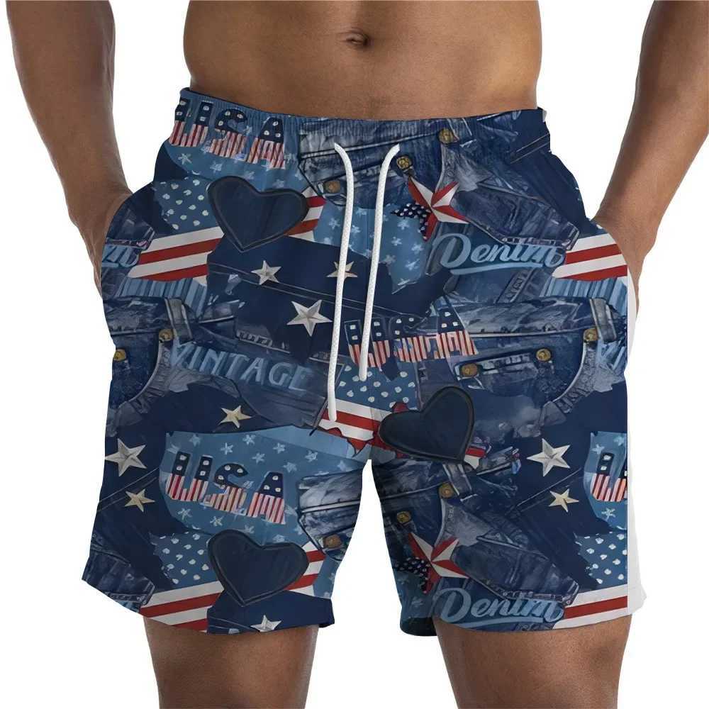 Mens Swimwear Shorts American Flag 3D printed Surfing Board Short Kids Beach Shorts Men Trunks Masculina Swimsuit Sports BriefsT250304