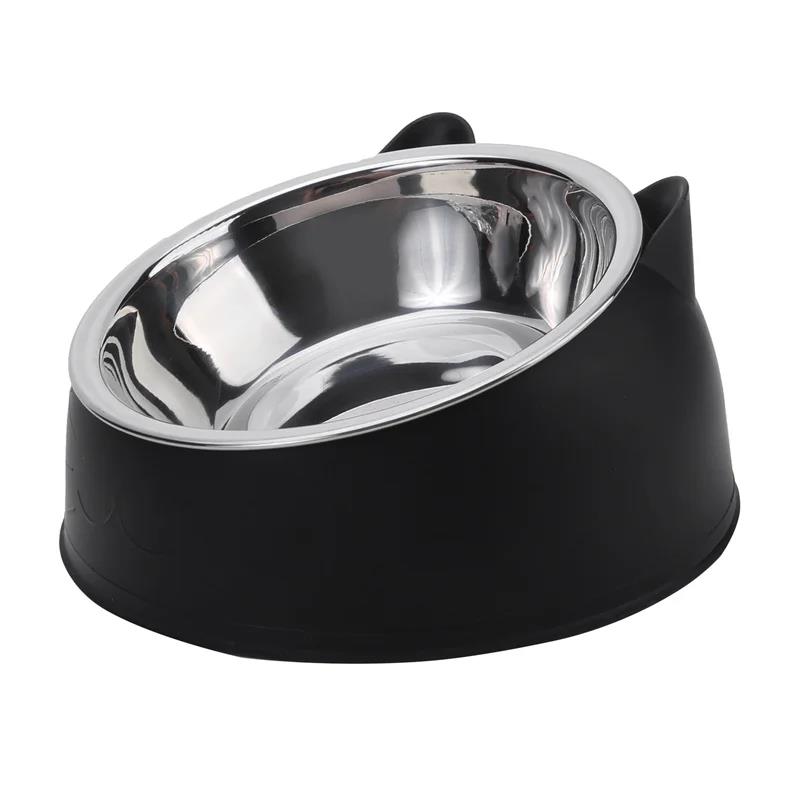 Popular 100ML Cat Dog Bowl 15 Degrees Raised Non Slip Puppy Base Food Drinking Water Feeder Tilt Safeguard Neck Pet Accessories