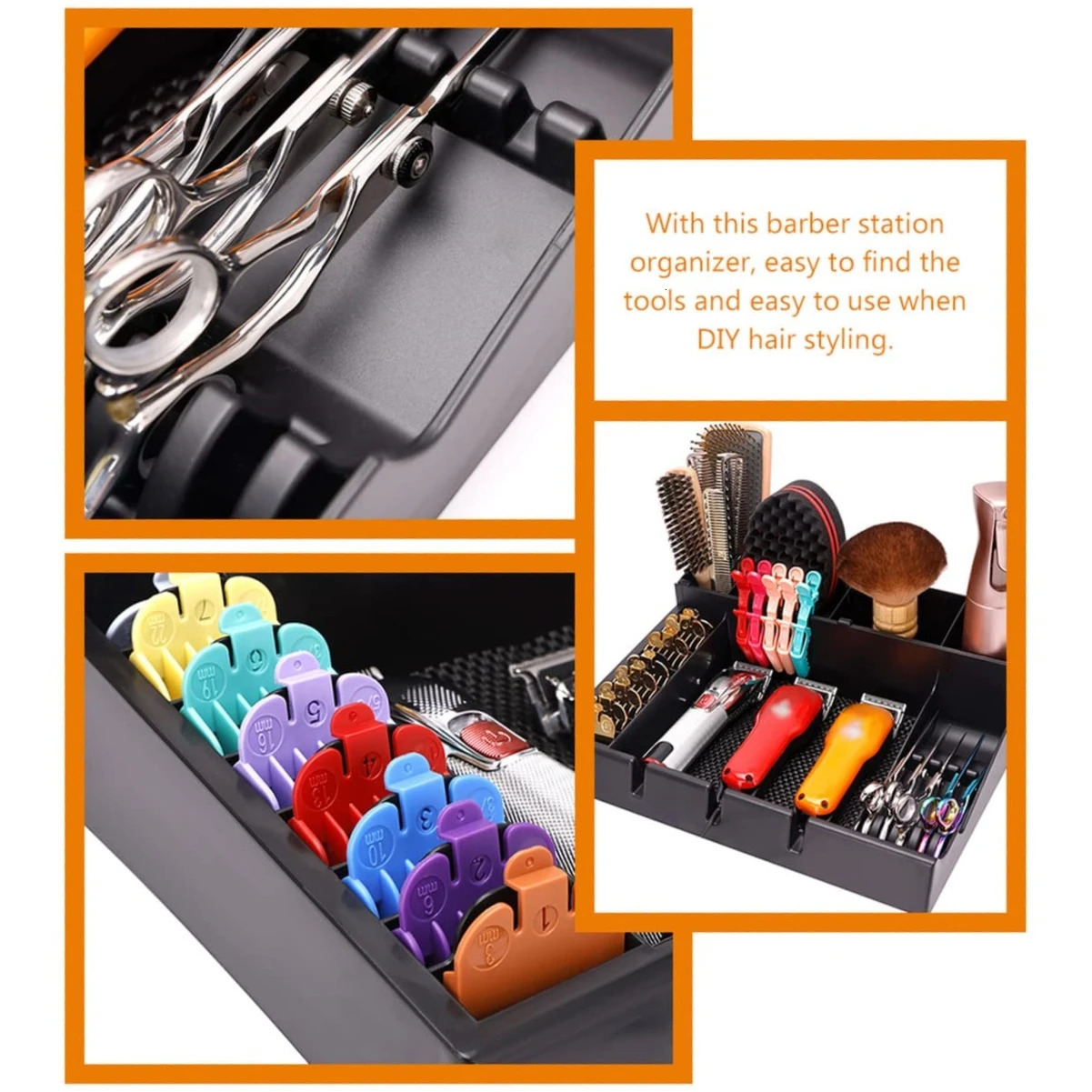Salon Barber Hair Clipper Storage Box Beauty Hairdressing Tools Electric Hair Clipper Comb Tray Bracket 250304