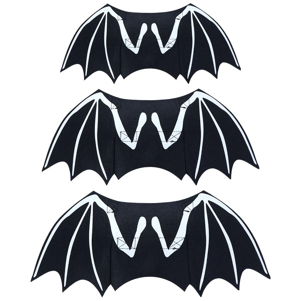 Party Felt Cloth Funny Costume Cosplay Halloween Decor Pet Bat Wing Dogs Cats Puppy Adjustable Strap Skeleton Bone Small Animals
