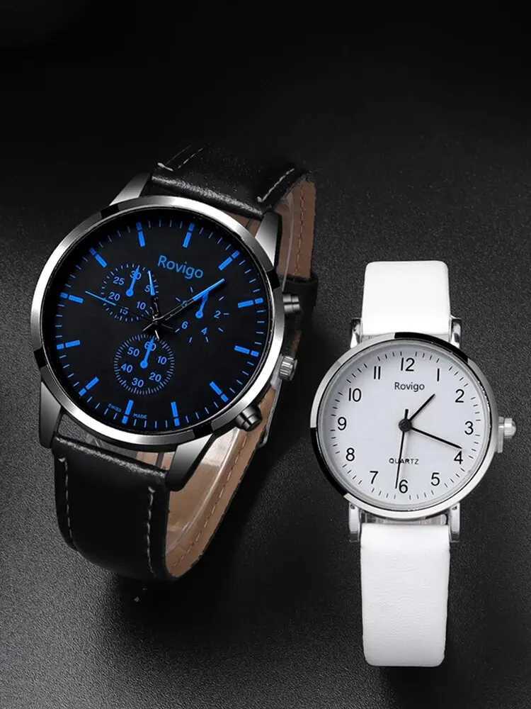 4pcs Fashion Versatile Creative Personalized Men and Women Couple Quartz with Pendant Necklace Combination SetXJ250304