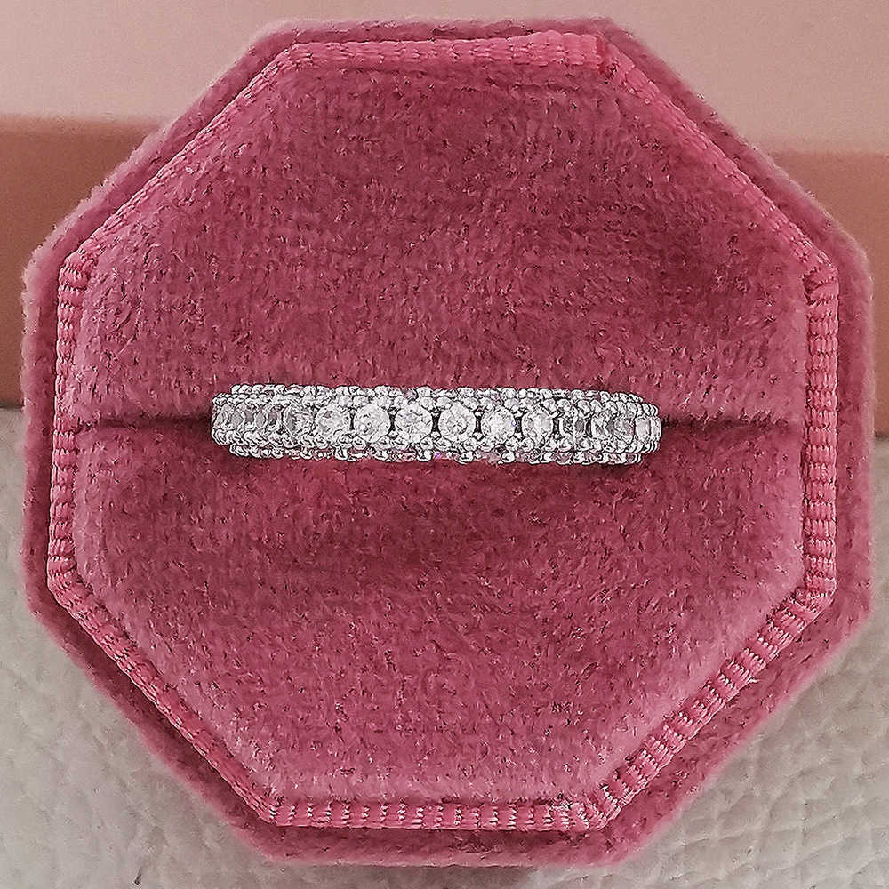 Couple Rings Product Three Rows Diamond Micro Inlaid Womens Ring Plain Circle Shein Straight r5517 H25303