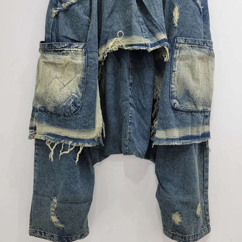 DEAT Street Hip-Hop Jeans For Women 2024 Autumn New Collection Elastic Waisted Loose Denim Pants Female Trendy 11A01055