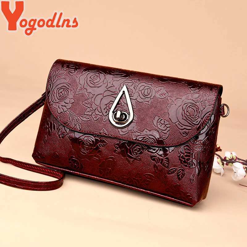 Yogodlns Luxury Handbags Women Bag Designer Flower Embossed Shoulder Bag Envelope Bag Ladies Flap Crossbody Bag Lady Purse bag Z250303