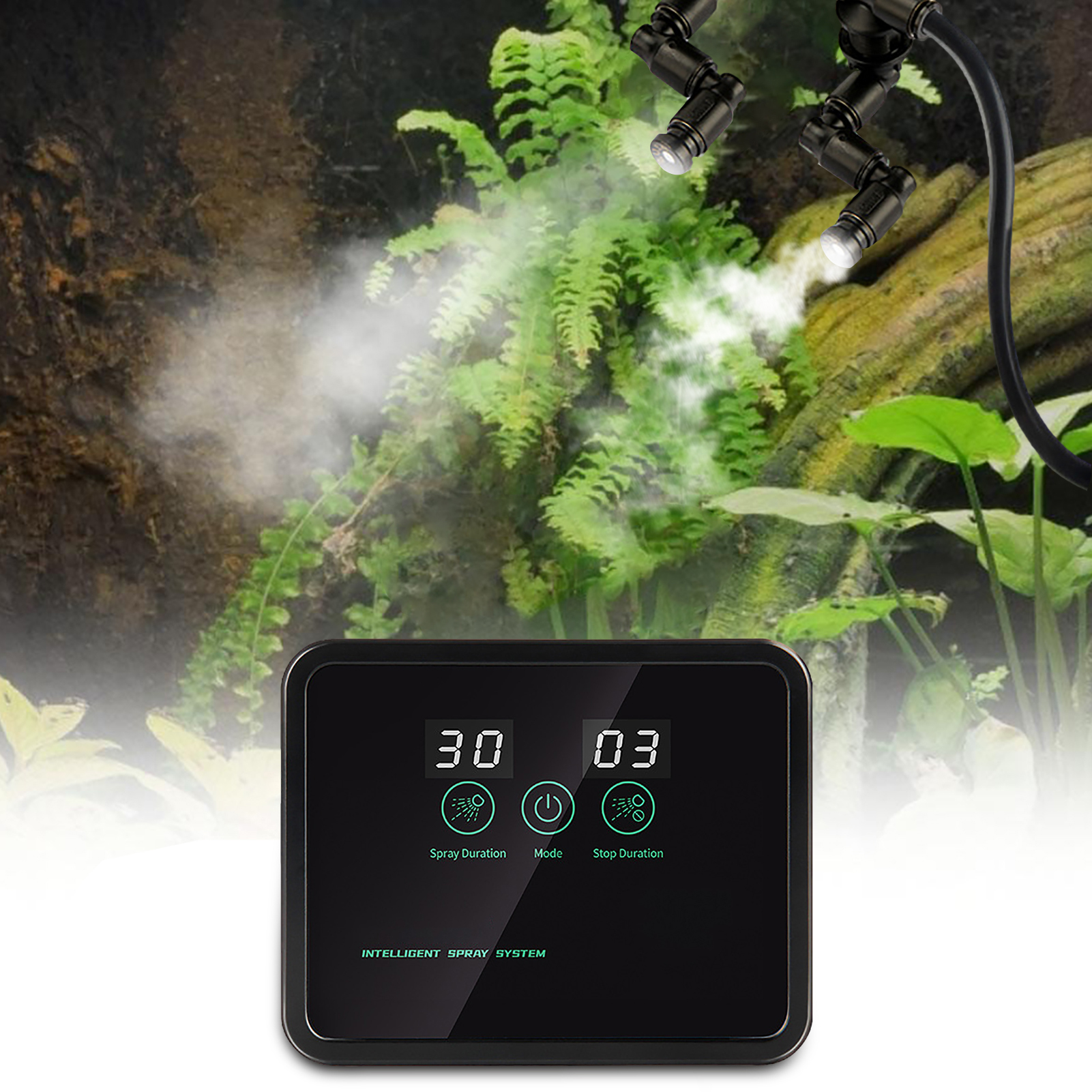 Intelligent Reptile Fogger Terrariums Humidifier Electronic Timer Automatic Mist Rainforest Spray System Kit Sprinkler Control