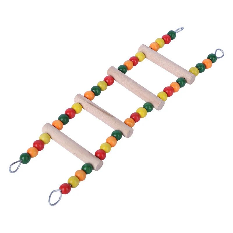 Bird Ladder Perch for Cage, Natural Wood Bird Parrot Perch Stand Parrot Perch Bridge Climbing Chewing Toys for Small Medium