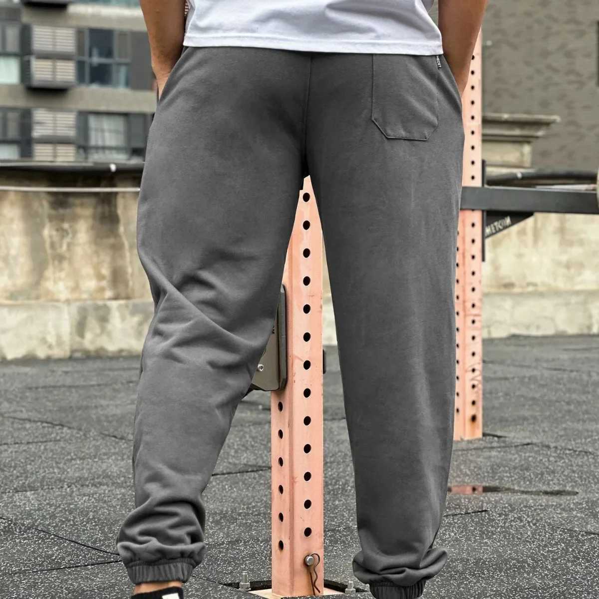 Mens streetwear casual trend cuffs pants jogging drag sports pants tearing Trouser gym fitness bottom mens clothingXJ250303