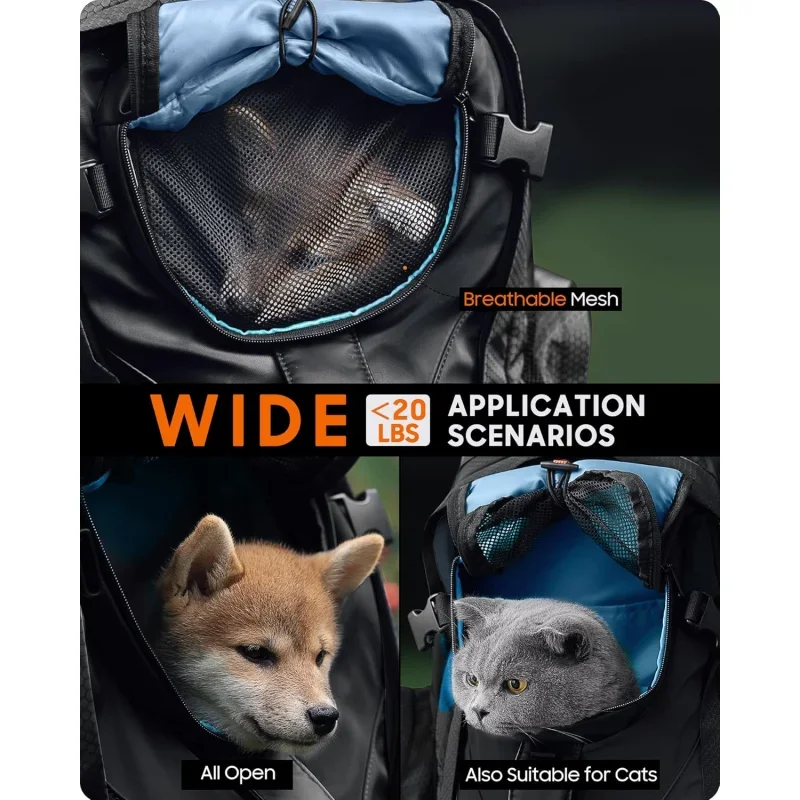 Dog Carrier Backpack，Pet and Laptop All-in-One Bag, Breathable and Waterproof Backpack for Hiking, Camping