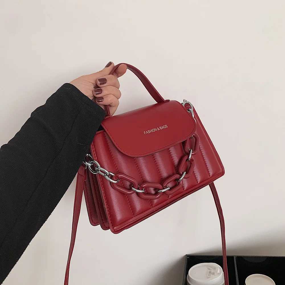 Chic Daily Clutch Bag Chains Flip Purse Clip Women Shopping Shoulder Bag Pleated Leather Classic Pouch Yellow Red Totes Handbag Z250303