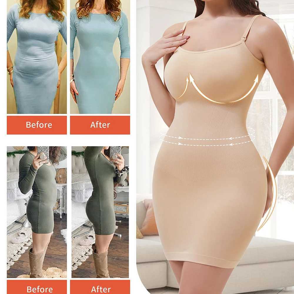 Womens Shapewear Dresses New Tummy Control Body Shaper Slimming Waist Butt Lifter Bodysuits Camisole Dresses Lady UnderwearXJ250304