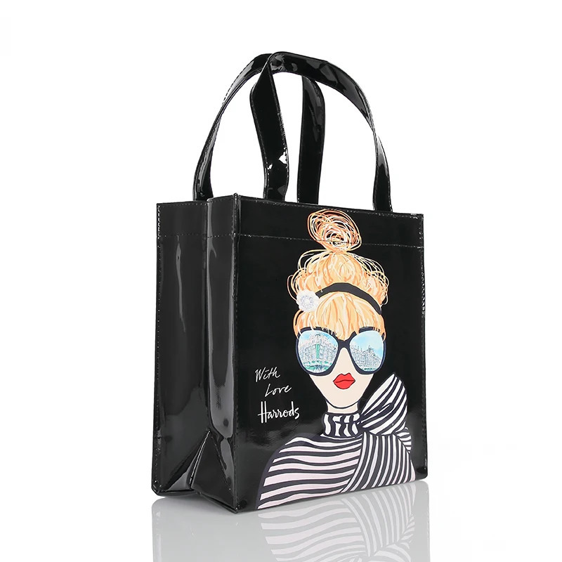 KOKOPEAS Fashion Graphic Tote Shopping Bag Reusable Waterproof PVC Shoulder Bag London Style Handbag Women Shopper Purse 250303