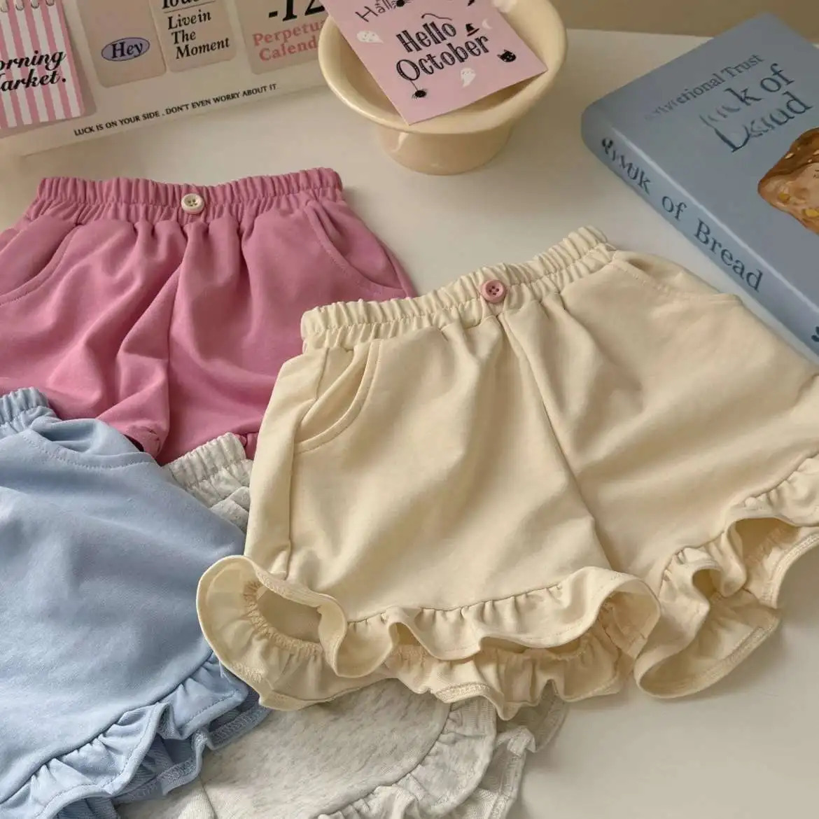 Baby Girls Short Pants Kids Candy Color Shorts Toddler Loose Trousers Summer 1 To 6 Yrs Childrens Clothes Fashion 250304
