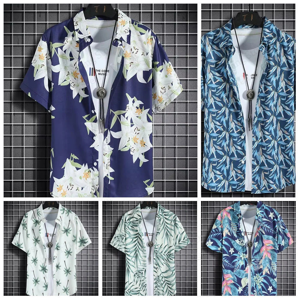 Hawaiian Shirts Palm Tree 3d Print Shirt Mens Womens Shirt Casual Vocation Lapel Shirt Summer Beach Camisa Trip Blouse Floral 250227