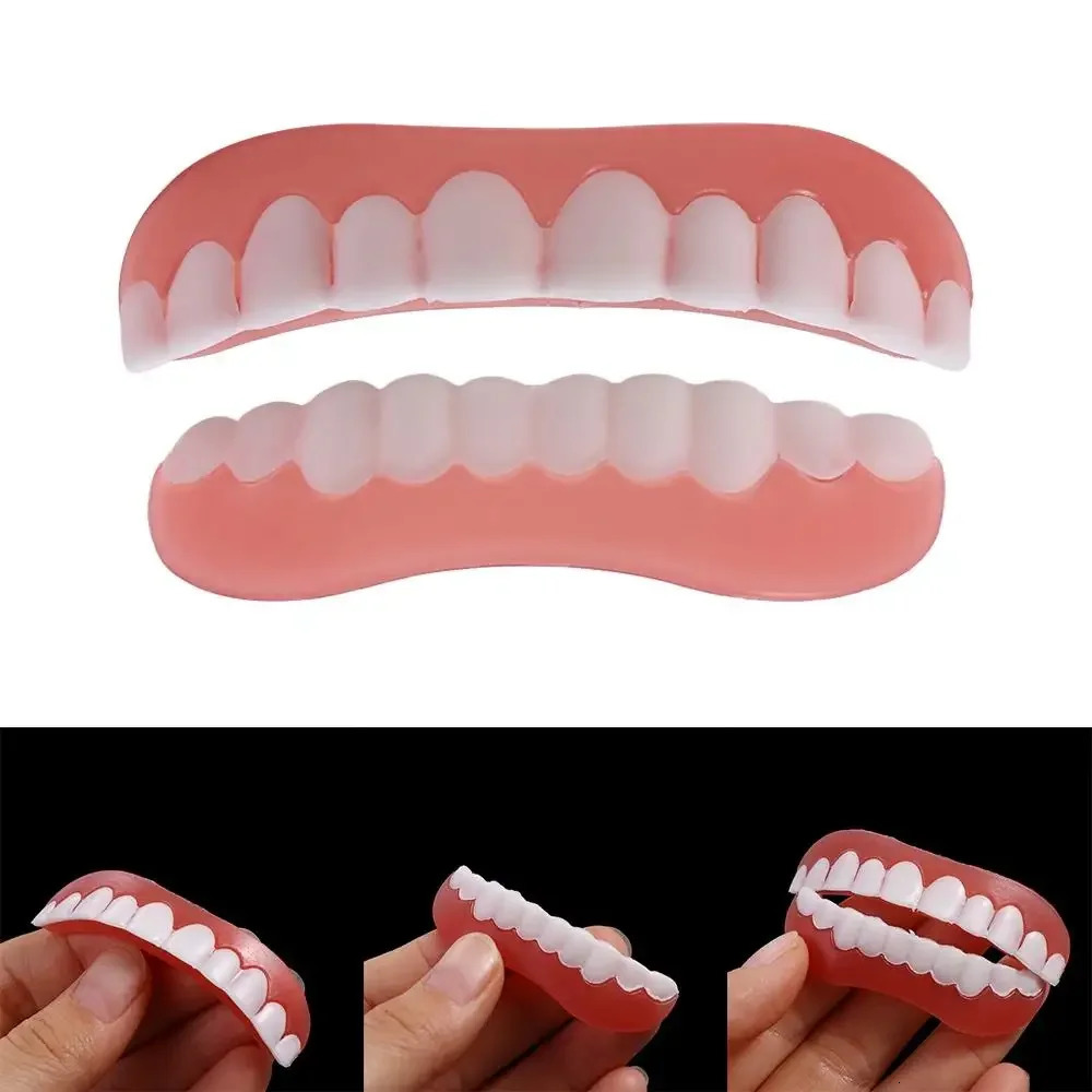 Sdotter False Teeth Silicone Upper Lower Veneers Teeth Braces Dentures Paste Dentures Temporary Fake Tooth Fake Teeth Whiten 250228
