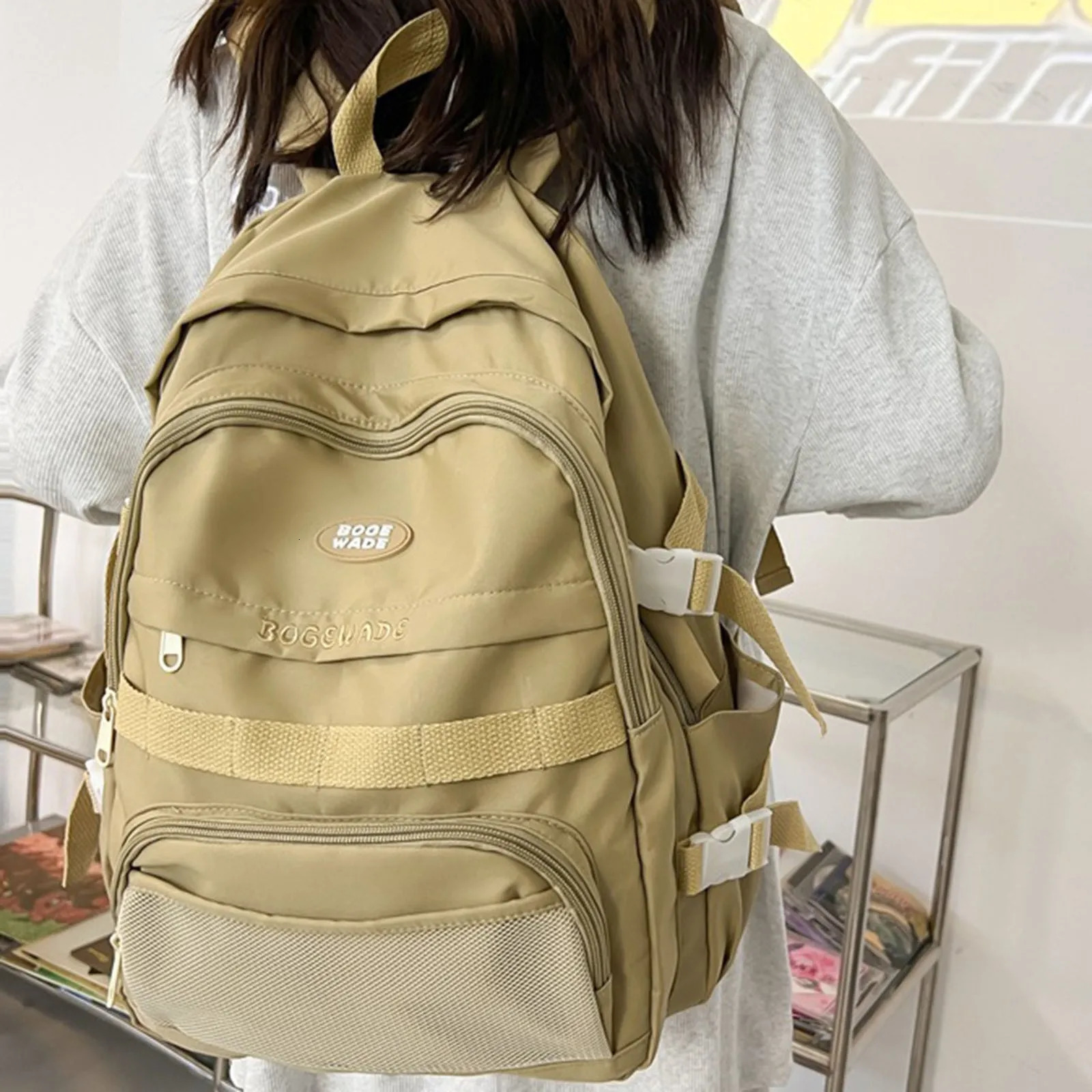 Ship from US Simple Style Bags For Women Vintage Laptop Backpack With USB Charging Port Harajuku Chic Fashion Retro Unisex High Street 250304FBB