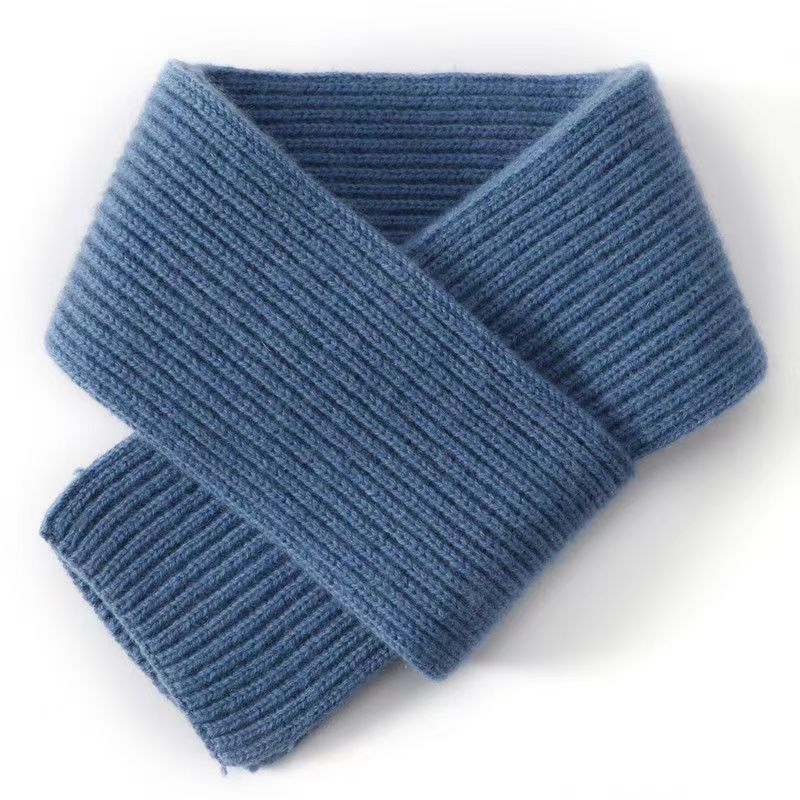 T214 new style all-match winter warm cashmere wool small scarf female 2025 new Korean version knitted neck scarf trend