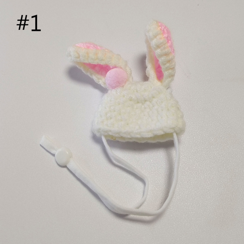 Funny Hamster Hat Rabbit Ears Shaped Costume Birthday Guinea-Pig Headgears Supplies Adjustable Handwoven Cap
