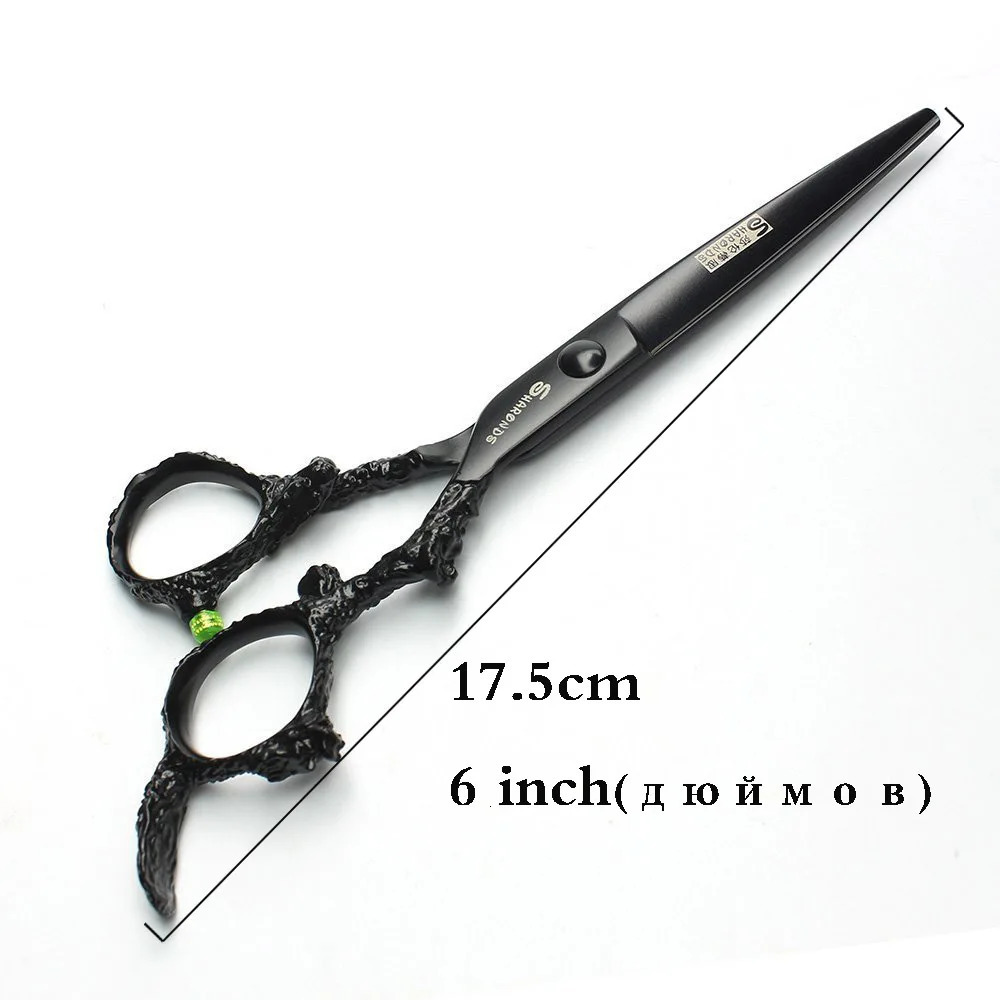 Sharonds 6/7/8 Silver Black Dragon Handle Hair Salon Hairdressing Scissors High Quality 440c Steel Professional Cutting Scissors 250304
