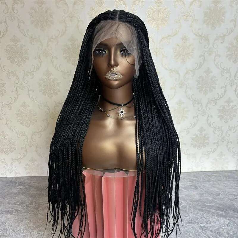 Top Quality Frontal Twist For Black Women Box Braided Lace Front Wig Glueless Braids Synthetic Wigs Daily