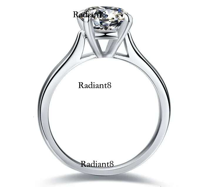 Solid Platinum PT950 2CT Moissanite Dia Engagement Lovely Jewelry Gift For Lady D Color VVS1 White Gold Ring