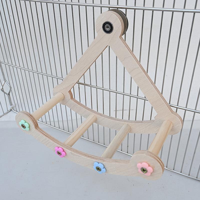 Parrot Cage Swing Safe Natural Wooden Funny Hammock Perch Bird Toys Wood Swing Pet Parrot Cage Accessories For Conure Parakeet