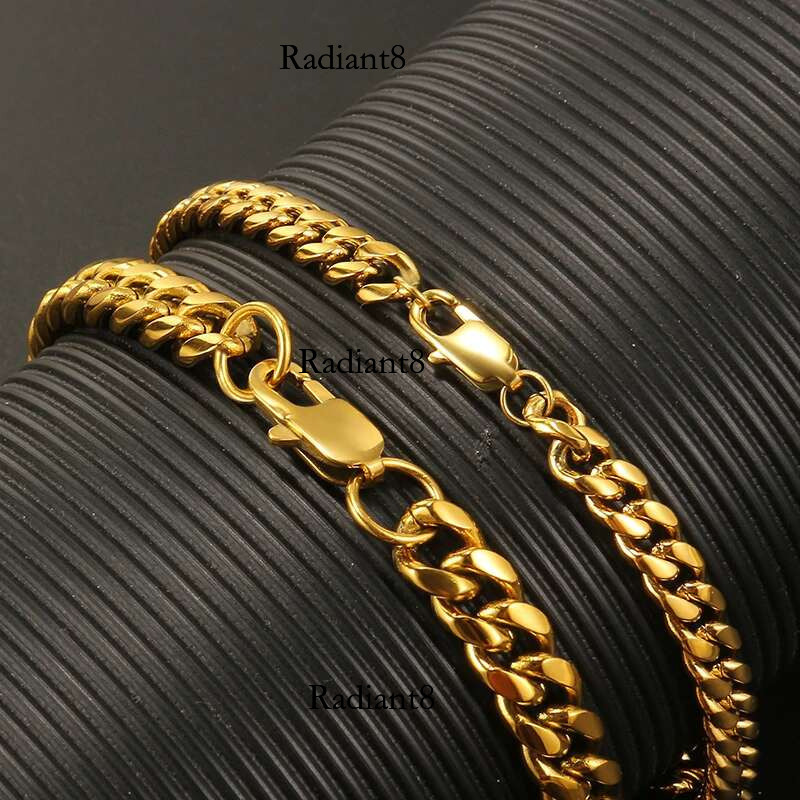 6mm/8mm/10mm Thickness Stainless Steel Cuban Curb k Chain Necklace for Men Women Classic Punk Neck Jewelry Accessories