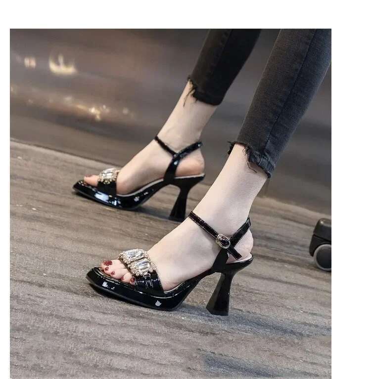 Open High Heels, Toe for Women's 2025 Summer New Thick Sole Waterproof Platform, One e Model Sandals Heels, Platform,