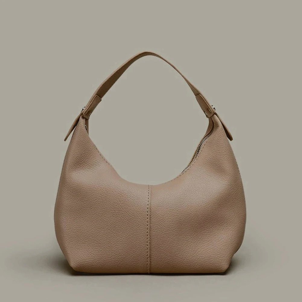 Women Vintage Underarm Bag PU Leather Soft Hobo Shoulder Bags Solid Color Casual Armpit Handbag Outdoor Daily Tote Bag 250228
