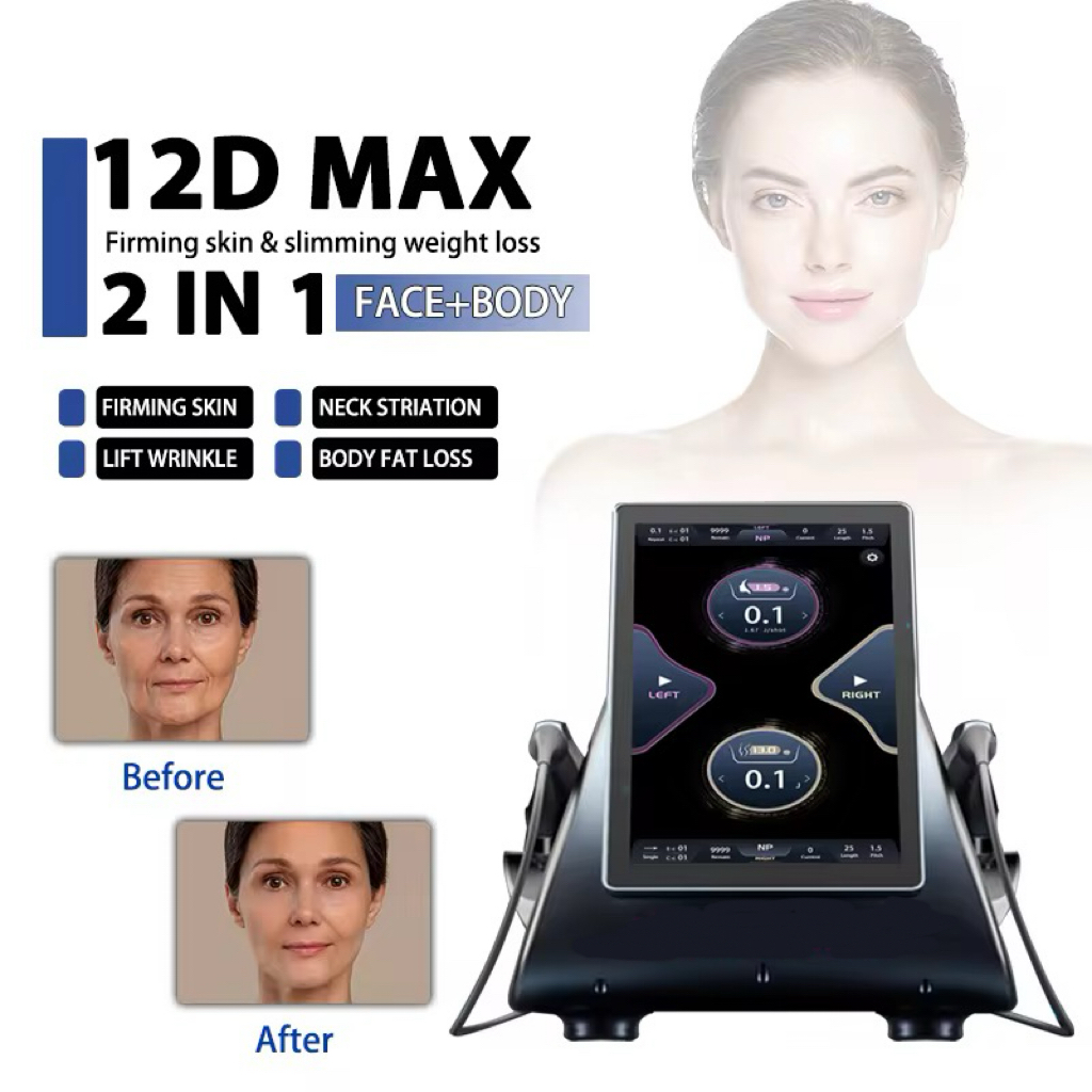 HIFU 12D Cartridge Ultramicro Ultrasound MPTST SMAS 10 Cartridge Anti-Wrinkle Facial Body Slim Shape Vanginal Tightening Machine