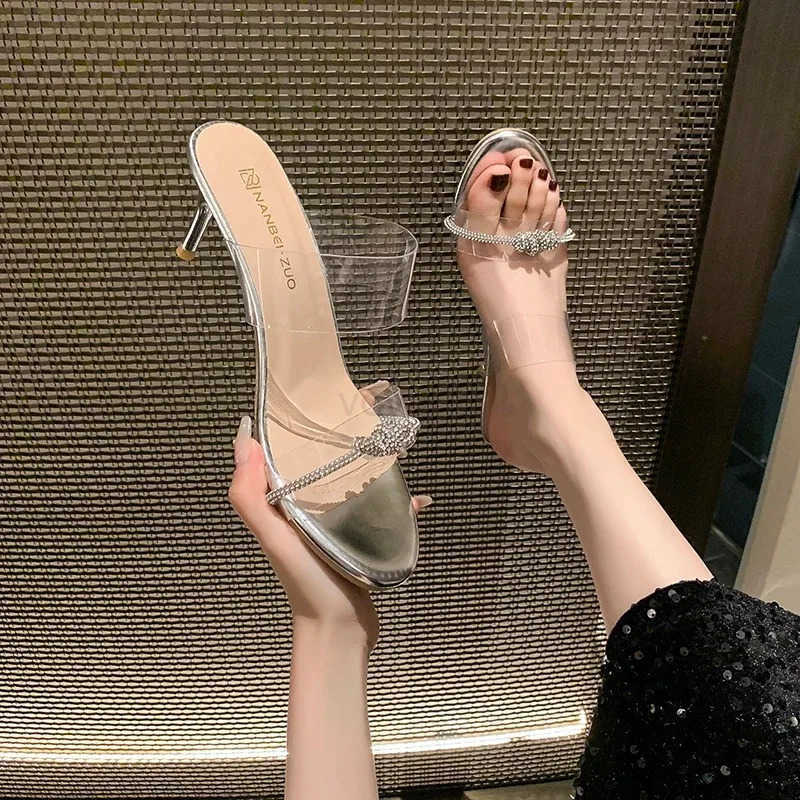 2024 Wen Sandals Sexy Crystal Gladiator Sandals Ankle Strap High H Hollow Out Party Shoes Closed Toe Stiletto Ladies Pumps Z250304
