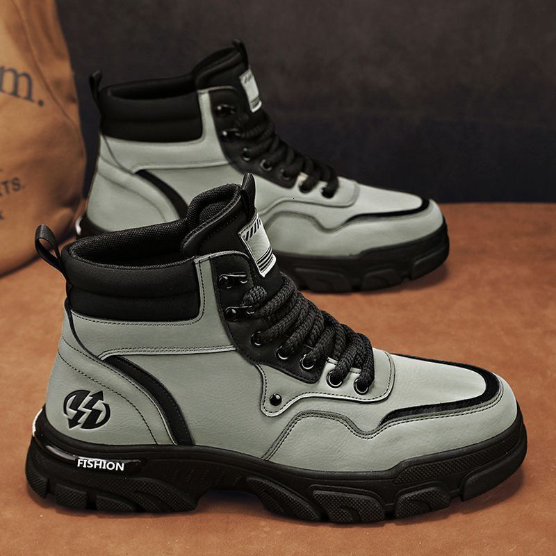 2025 Spring And Summer Designer s New British Long Boots Yellow Grey Original Fashion Men s High Top Outdoor Waterproof Leather Boots Men s Size 39-44