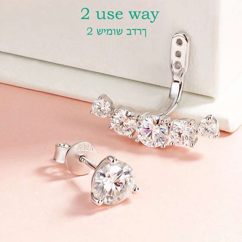 Smyoue 4.6CTTW Full Moissanite Stud Earrings for Women Sparkly Simulated Dia S Sterg Sier Ear Jewelry Christmas Gift