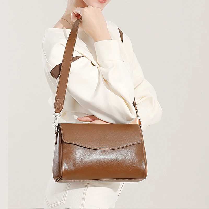 Burminsa 100% Cow Genuine Leather Shoulder Bags For Women 2025 Trend Designer Square Crossbody Purses Satchel Ladies Handbags Z250303