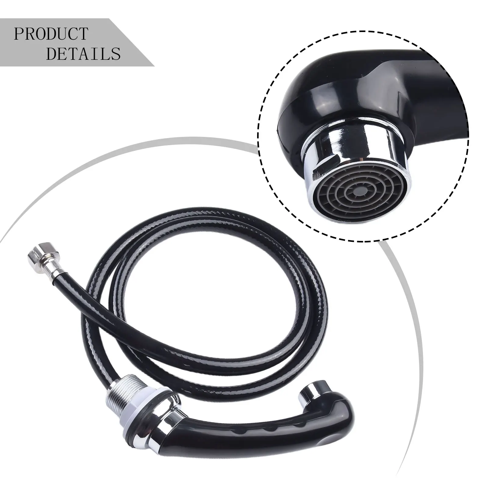 1Pc Shower Head With Hose Shampoo Bed Shower Head Salon Washbasin Hose Barber Shop Rinse Salon Black Alloy Shower Faucet