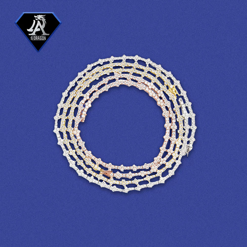 Factory Outlet 3mm S Sier VVS1 Moissanite Hip-Hop Tennis Chain Modern Necklace and Bracelet Set