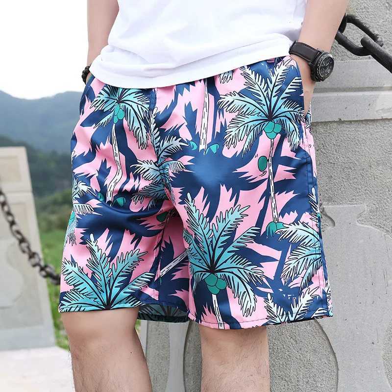 New Mens Summer Swim Shorts Plus Size For Men Flower Printed Beach Shorts gym Short Pants Swimming Surfing Borad ShortsT250304