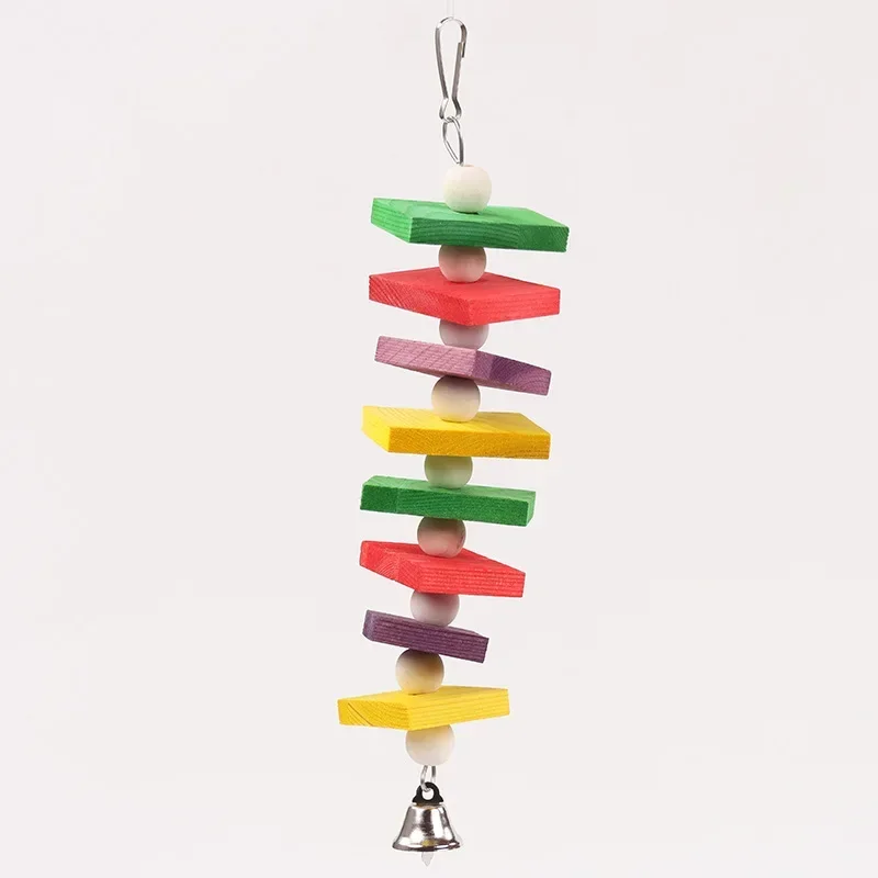 Solid Wood Nibbling Parrot Toy Puzzle Bird Toy Stress Relief Pet Bird Supplies Bird Set Parrot Swing Bird Accessories