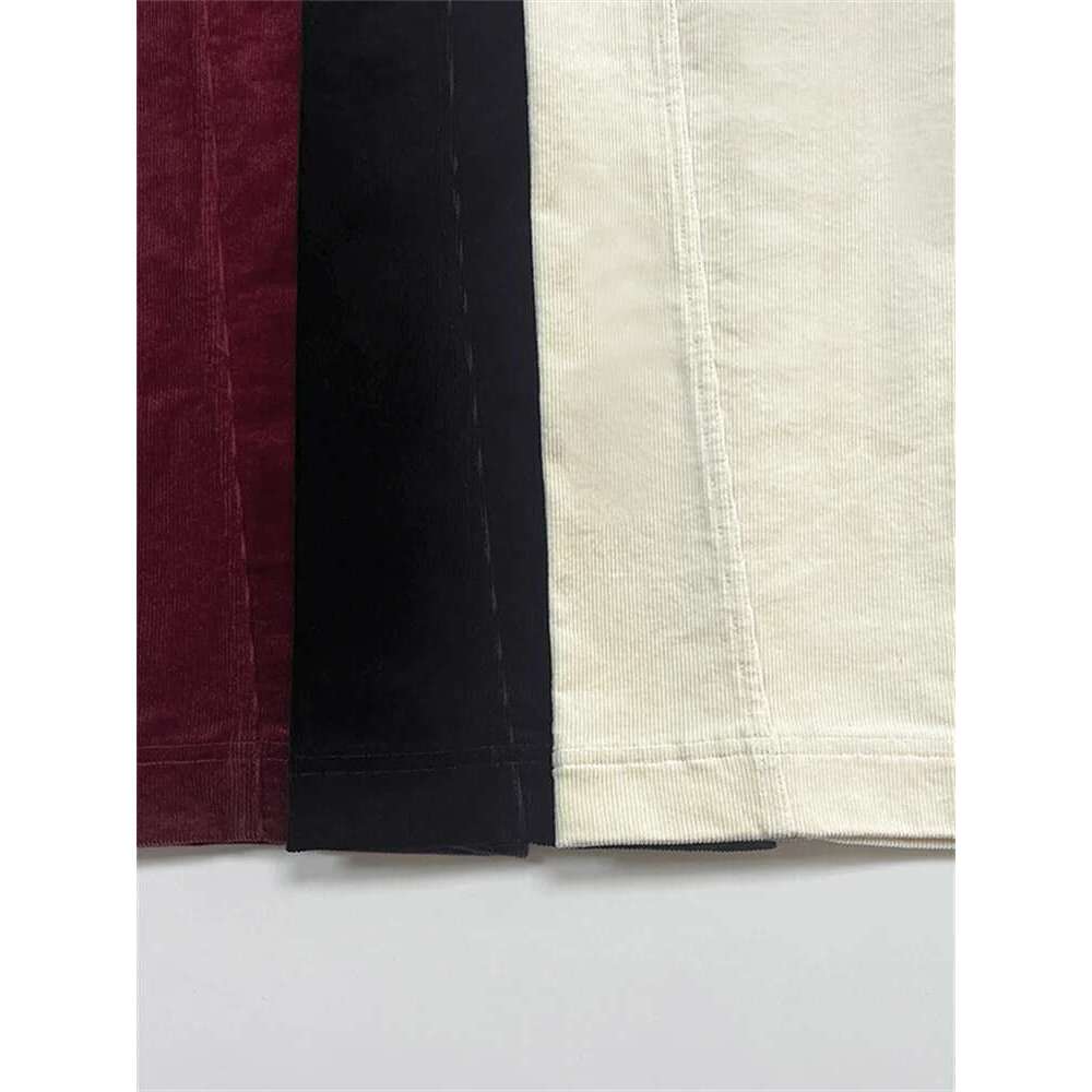 Women Cotton Corduroy High Waist Pants Curved Twisted Seam Autumn And Winter Ladies Zipper Casual Wide Leg Trousers