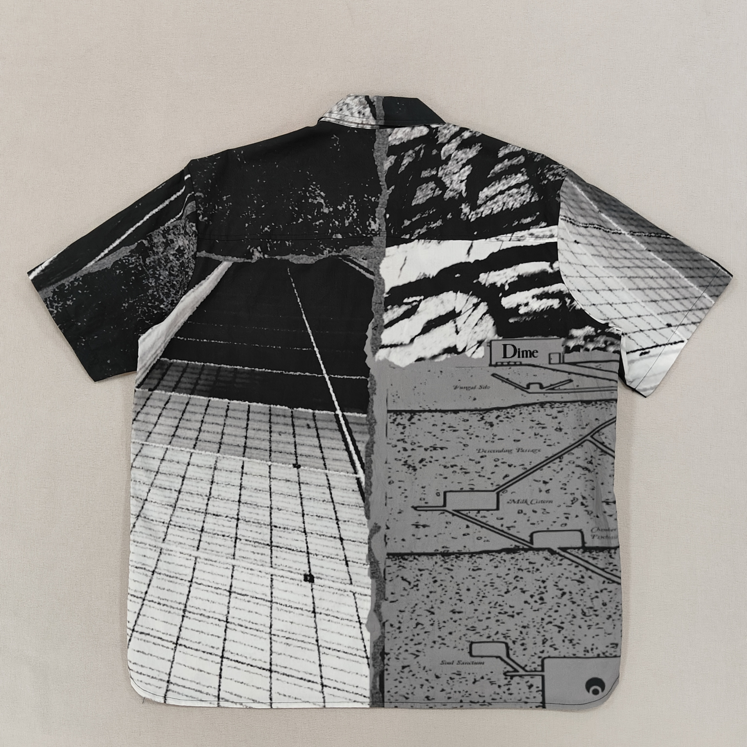 Men's Dark Green Patchwork Print Shirt Casual Shirt with Short Sleeve Street Style Print Loose Fitted