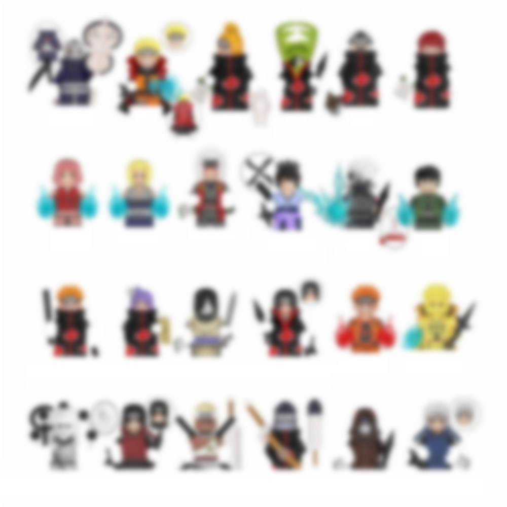 24-Pack WM Blocks Japanese Anime Building Blocks Mini Figs cartoon Bricks action toy kid Gifts Educational Toys Set