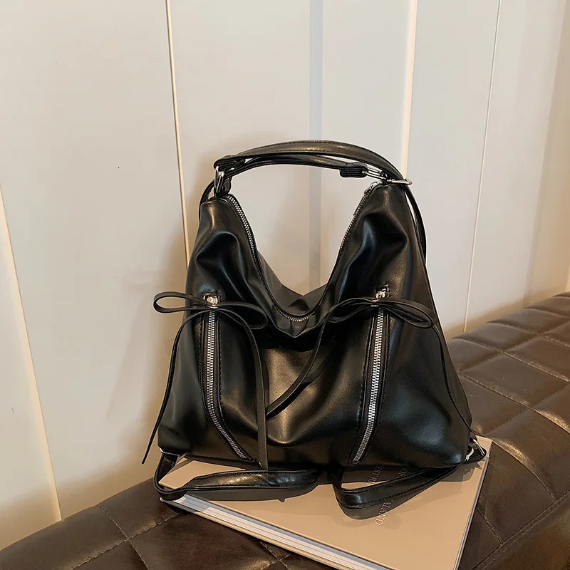 Bow Backpack for Womens Trendy and Fashionable Korean Tote Bag Casual Large Capacity One Shoulder Backpack 250228