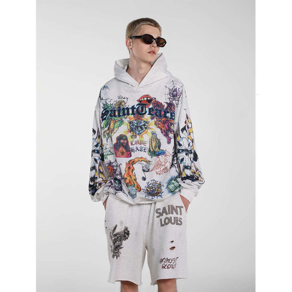 Y2Ktiaowenzimu3D printed American street fashion unisex loose zipper sweatshirt jacket gift for man