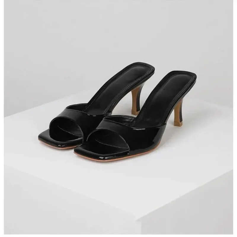 NewHigh H Wens Slippers Elegant Casual Square Toe Slippers Summer Shoes Zapatos De Mujer Wens Designer Sandals 35-42 Z250304