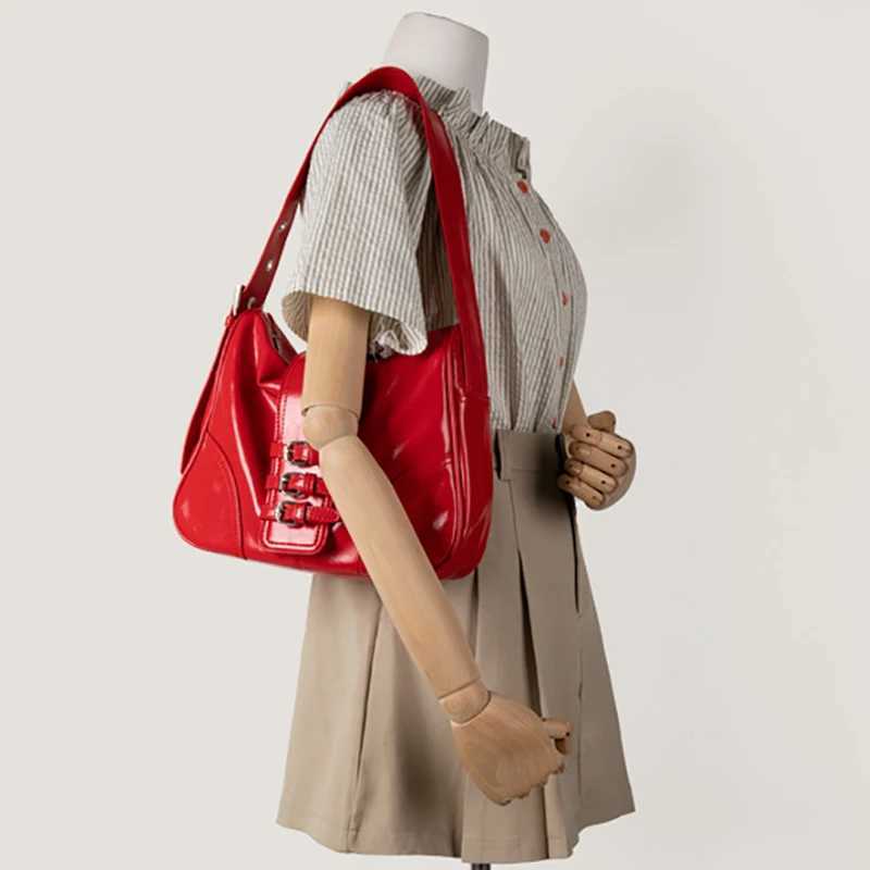 Texture Solid Versatile Single Shoulder Tote Bags for Women 2024 New Commuter Shopping Travel Red Large Capacity Handbags Z250303