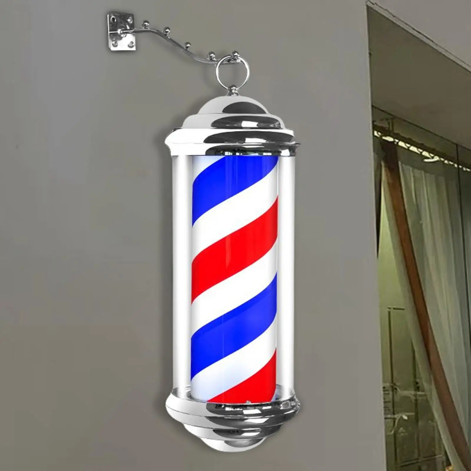 40cm LED hair salon logo pole light with red white and blue stripe Roating sand dragon wall hanging light beauty salon light 250304