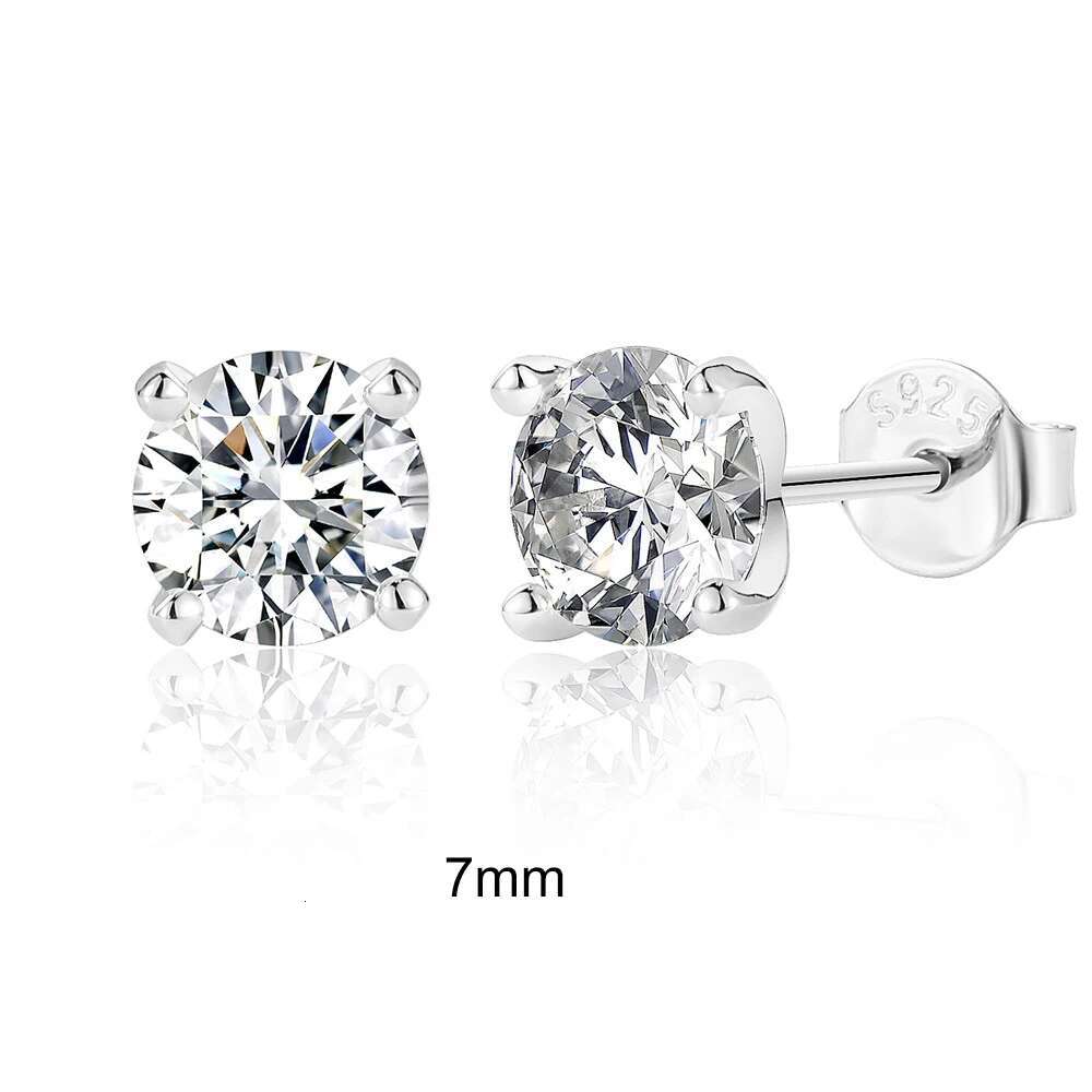 CANNER 0.5-1.2 Carat D Color Moissanite Ear Stud Earrings For Women Sterg Sier Sparkg Piercing Earring Fine Jewelry
